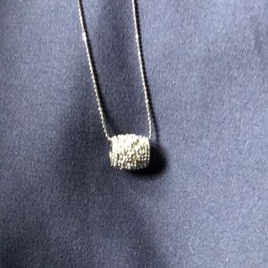 Lia Sophia Silver Barrel Necklace